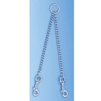 ACOPLE CROMADO PARA CORREAS 2 PERROS 25 cm. X 2 mm.