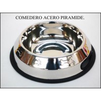 COMEDERO ACERO PIRAMIDE C/FIGURAS 25 cm. 2,35L