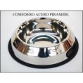 COMEDERO ACERO PIRAMIDE C/ FIGURAS 22 cm. 1,55L
